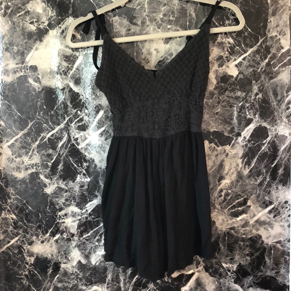 Black spaghetti strap romper